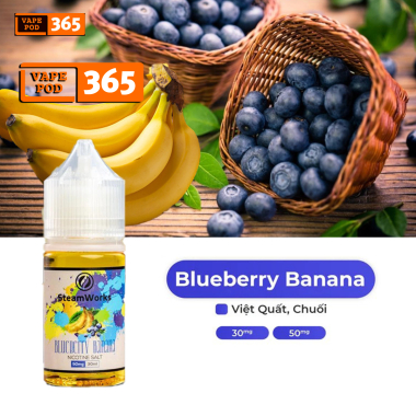STEAMWORKS Blueberry Banana Salt Nic - Việt Quất Chuối