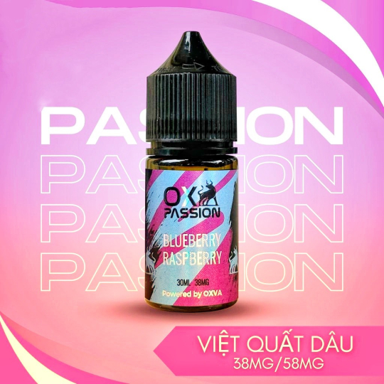 OX PASSION Việt Quất Mâm Xôi 30ml - Tinh Dầu Salt Nic OXVA 38/58ni Blueberry Rasperry