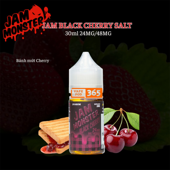 JAM MONSTER Salt Nic 30ml Mứt Cherry - Black Cherry