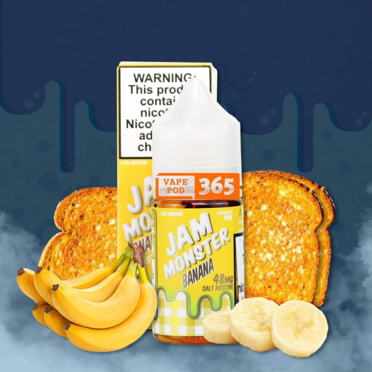 JAM MONSTER Salt Nic 30ml Bánh Mì Bơ Chuối - Banana