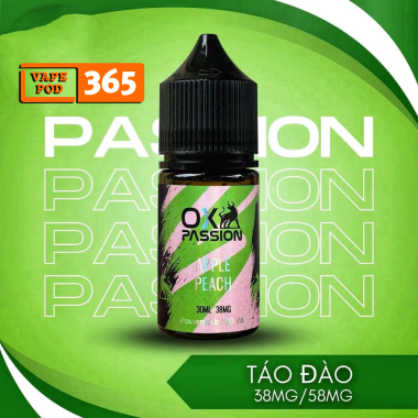 OX PASSION Táo Đào 30ml - Tinh Dầu Salt Nic OXVA 38/58ni Apple Peach