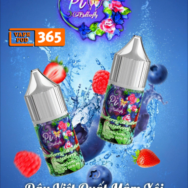 PIX BUTTERFLY Salt Nic 30ml Strawberry Blueberry Raspberry - Dâu Việt Quất Mâm Xôi