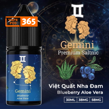 GEMINI PREMIUM SALTNIC 30ml Bluebery Aloe Vera - Việt Quất Nha Đam