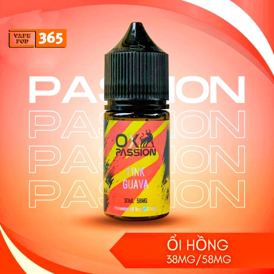 OX PASSION Vị Mới Ổi Hồng Lạnh 30ml - Tinh Dầu Salt Nic OXVA 38/58ni Pink Guava