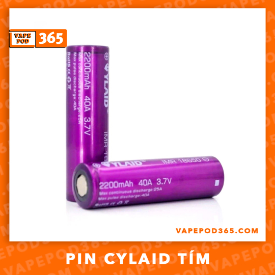 Pin 18650 Cylaid tím 2200mAh 40A chính hãng