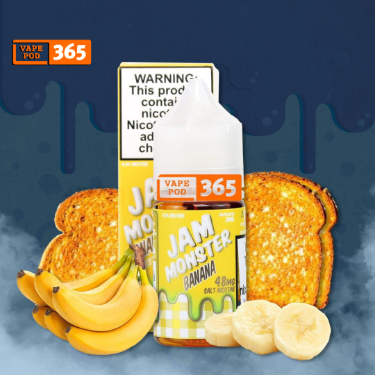 JAM MONSTER Salt Nic 30ml Bánh Mì Bơ Chuối - Banana