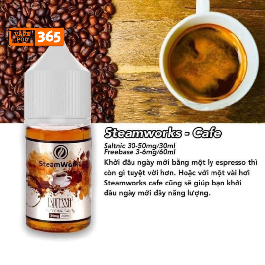 STEAMWORKS Espresso  Ice Salt Nic  - Cafe Espresso Lạnh